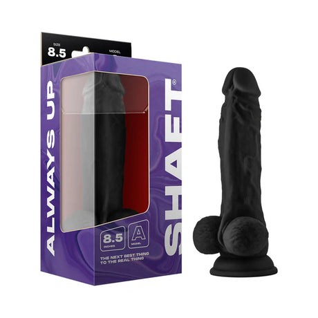 Shaft Model A 8.5 Inch Black Silicone Dildo With Balls