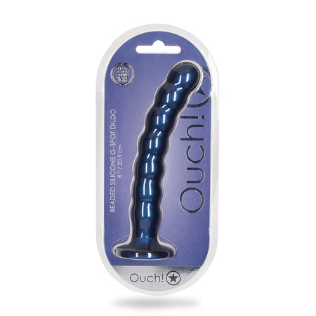 Ouch! Beaded Silicone 8 in. G-Spot Dildo - All Colors