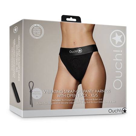 Shots Ouch Vibrating Strap On Boxer - Black XS/S