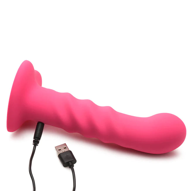 Simply Sweet 7 inch Ribbed Vibrating Dildo