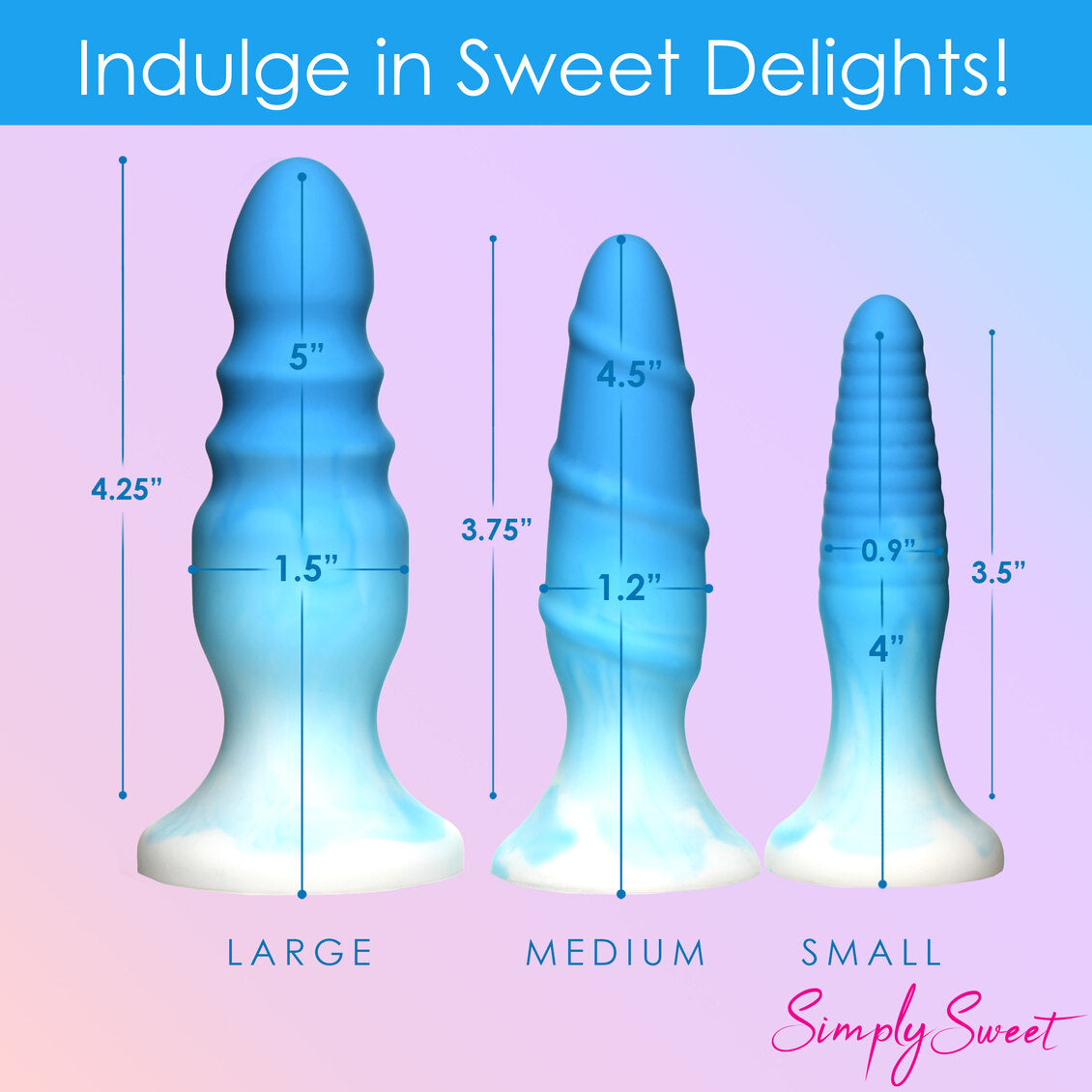 Simply Sweet Silicone Butt Plug Set - All Colors
