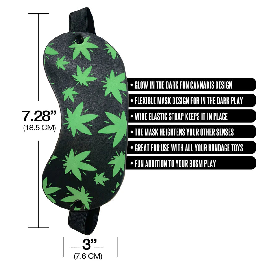 Stoner Vibes Glow In The Dark Marijuana Leaf Blindfold