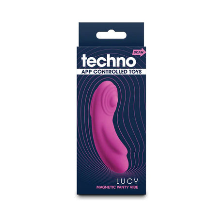 Techno Lucy App Controlled panty vibrator in magenta pink color.  Silicone Magnet to keep in place in panties.