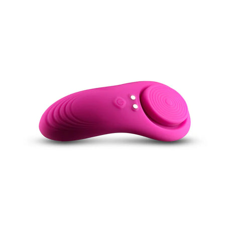 Techno Lucy App Controlled panty vibrator in magenta pink color.  Silicone Magnet to keep in place in panties.
