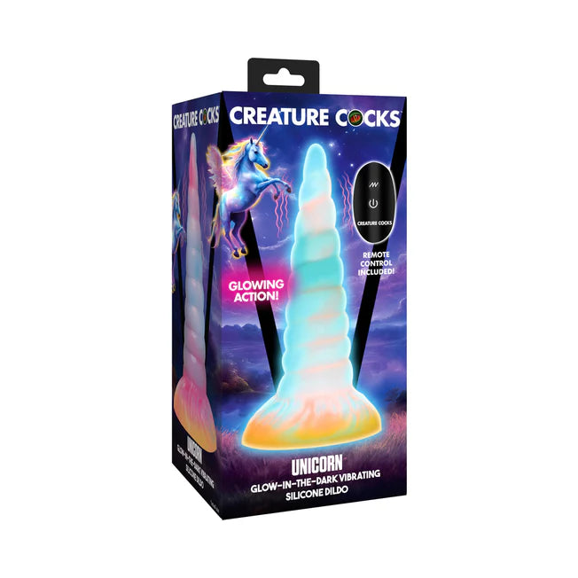 Glow In The Dark Vibrating Unicorn Dildo