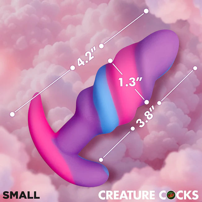 Small Unicorn Swirl Silicone Butt Plug