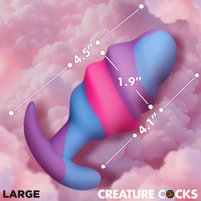 Large Unicorn Swirl Silicone Butt Plug