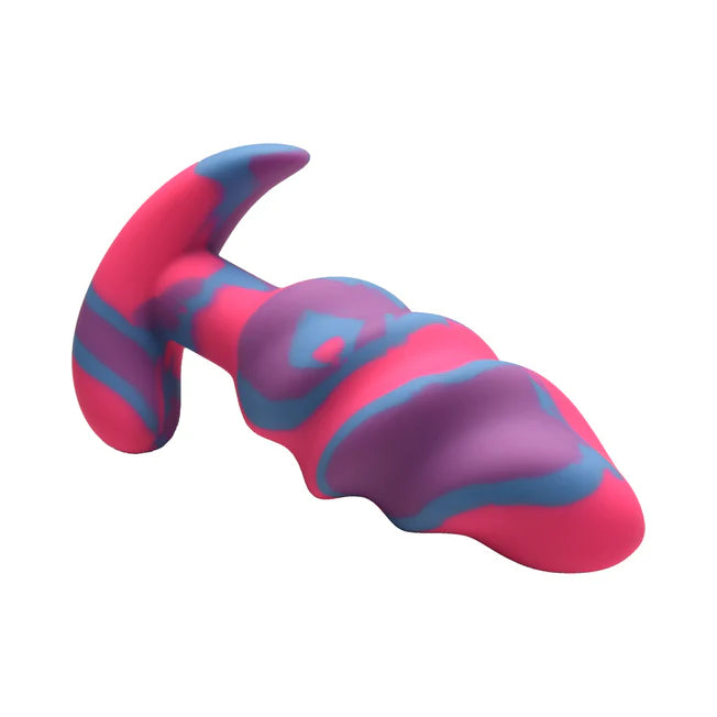 Medium Unicorn Swirl Silicone Butt Plug