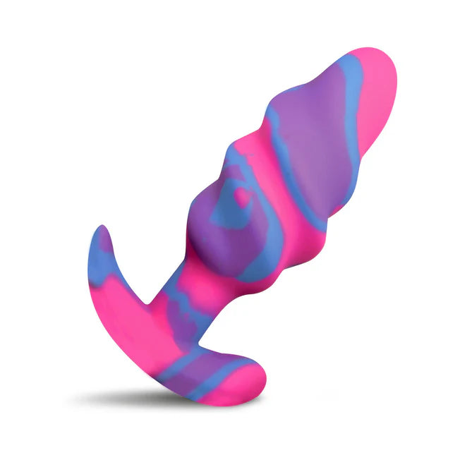 Medium Unicorn Swirl Silicone Butt Plug