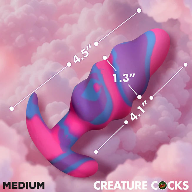 Medium Unicorn Swirl Silicone Butt Plug