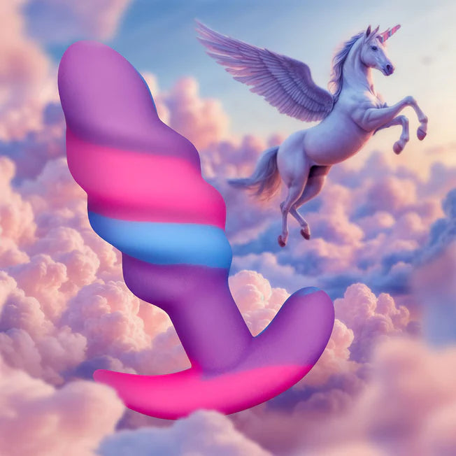 Small Unicorn Swirl Silicone Butt Plug