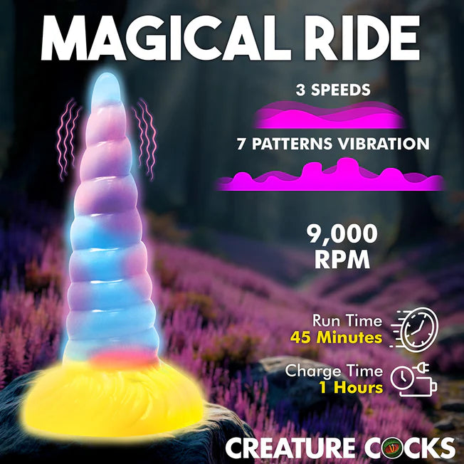 Glow In The Dark Vibrating Unicorn Dildo