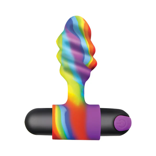 Vibrating Rainbow Butt Plug