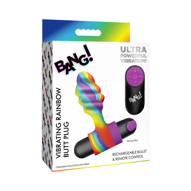 Vibrating Rainbow Butt Plug