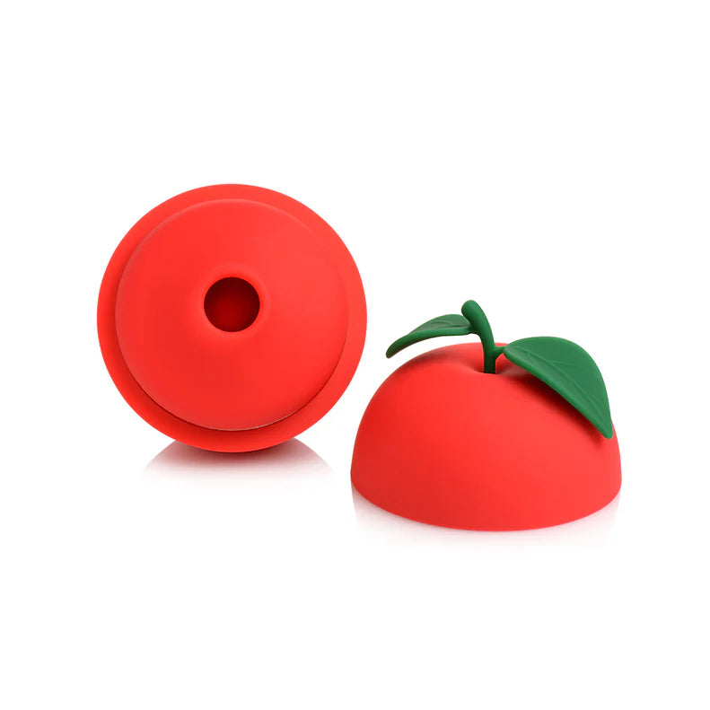 red silicone apple looking vibrator