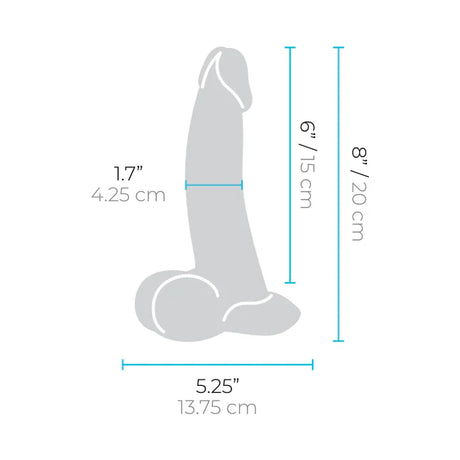 Slipskin Realistic Curved Silicone Dildo 8 inch
