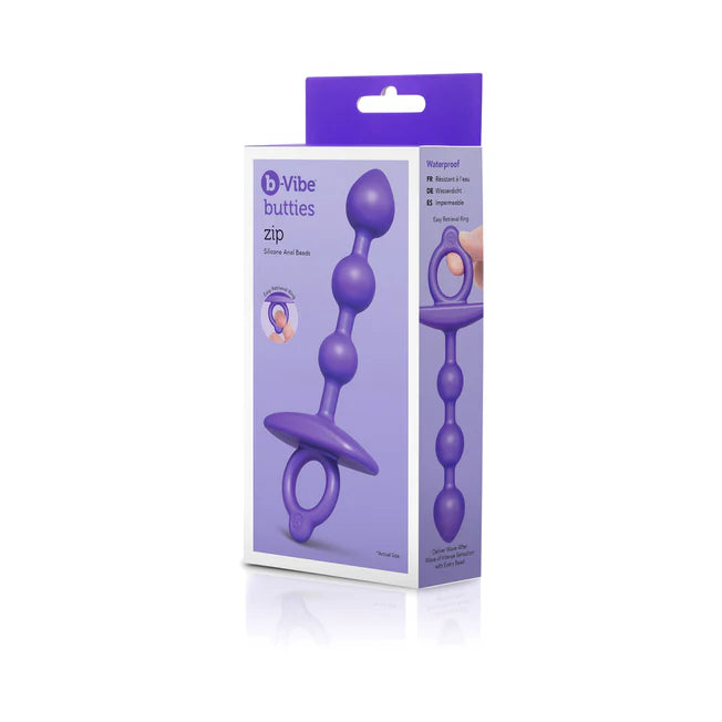 Butties Zip Purple Silicone Anal Beads