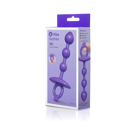 Butties Zip Purple Silicone Anal Beads