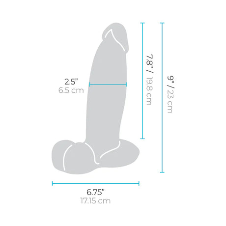 Slipskin Realistic Girthy 9 Inch Dildo