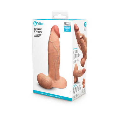 Slipskin Realistic Girthy 9 Inch Dildo