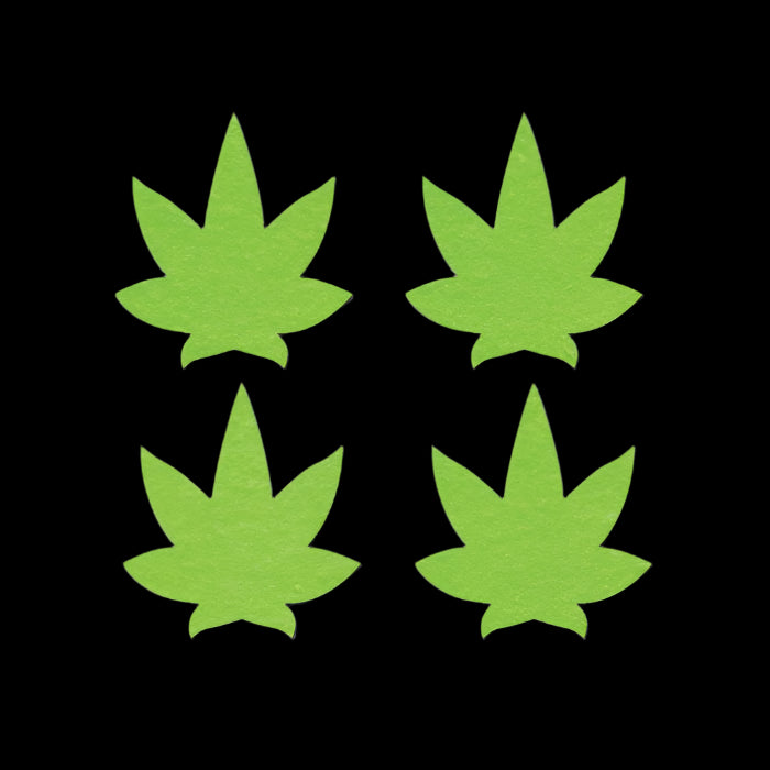 Glow In The Dark Green Pot Leaf Pasties
