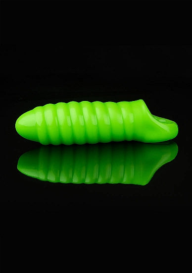 Ouch! Glow in the Dark Swirl Thick Stretchy Penis Sleeve 6.3in Neon Green