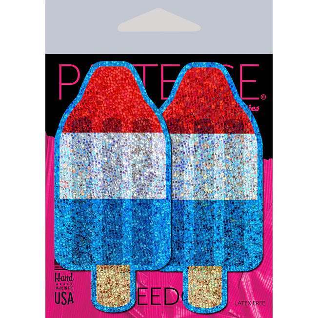Glittered Red White & Blue Ice Pop Pasties