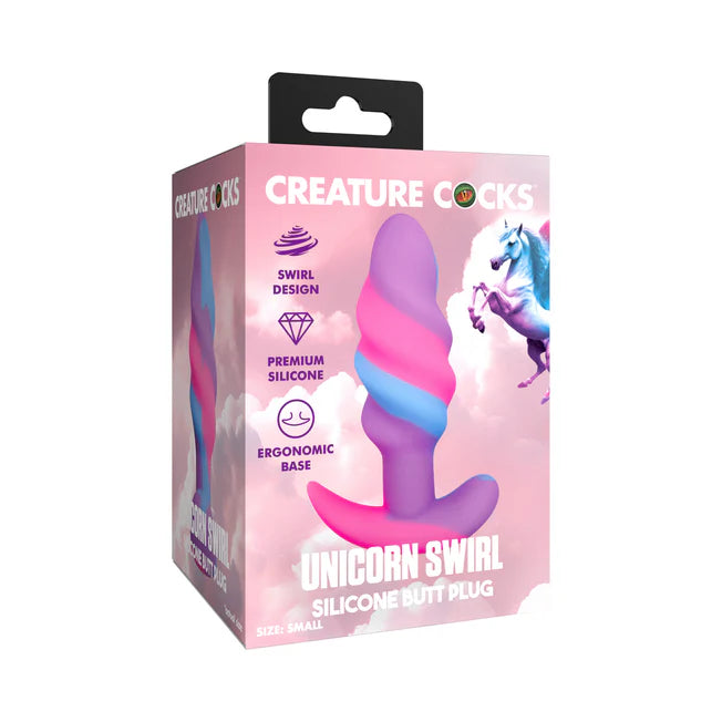 Small Unicorn Swirl Silicone Butt Plug
