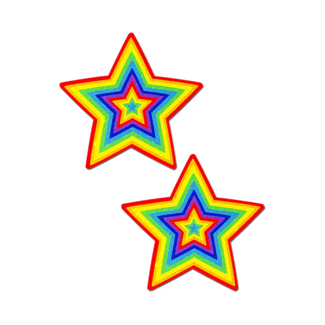 Glitter Rainbow Star Pasties