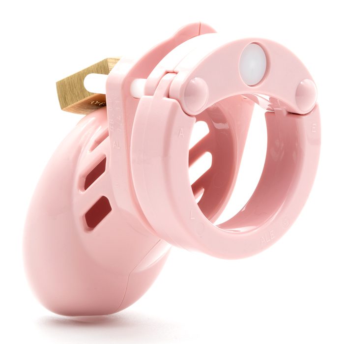 CB-6000S  2.5" Chastity Cock Cage Kit  - Clear - Pink