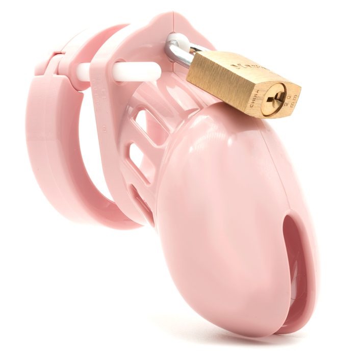 CB-6000S 2.5" Chastity Cock Cage Kit - Clear - Pink