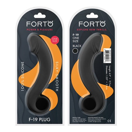 Forto F-19 Silicone Prostate Plug Black