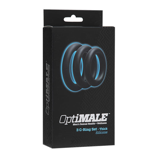 OptiMALE – 3 Cockring Set – Thick Black