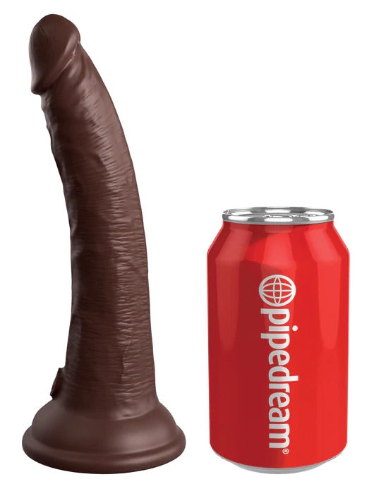King Cock Elite Silicone Dual-Density Cock Dildo 7 in. Brown