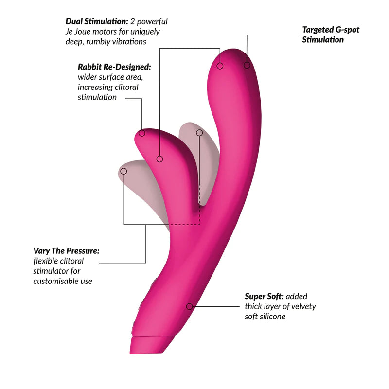 Je Joue Hera Rabbit Rechargeable Vibrator - Purple - Fuchsia