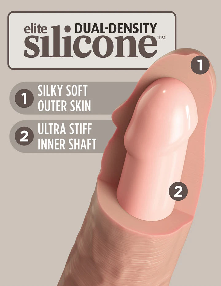 King Cock Elite 9 in. Dual Density Silicone Realistic Dildo