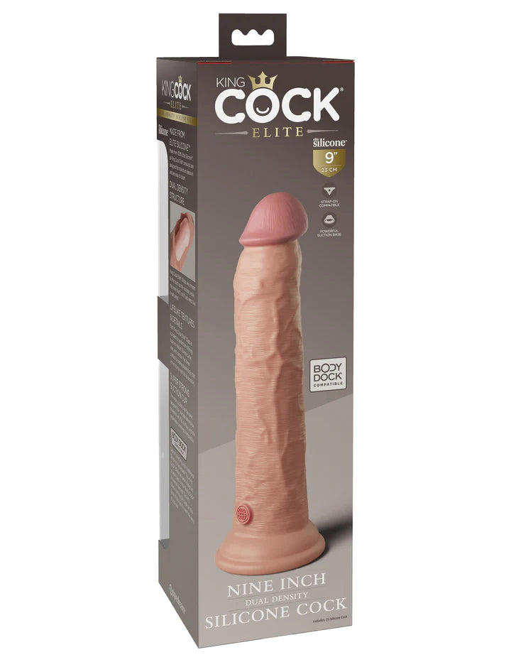 King Cock Elite 9 in. Dual Density Silicone Realistic Dildo