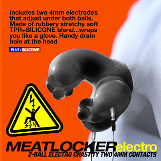 Oxballs Meatlocker Electro Shocking Chastity - Clear Ice