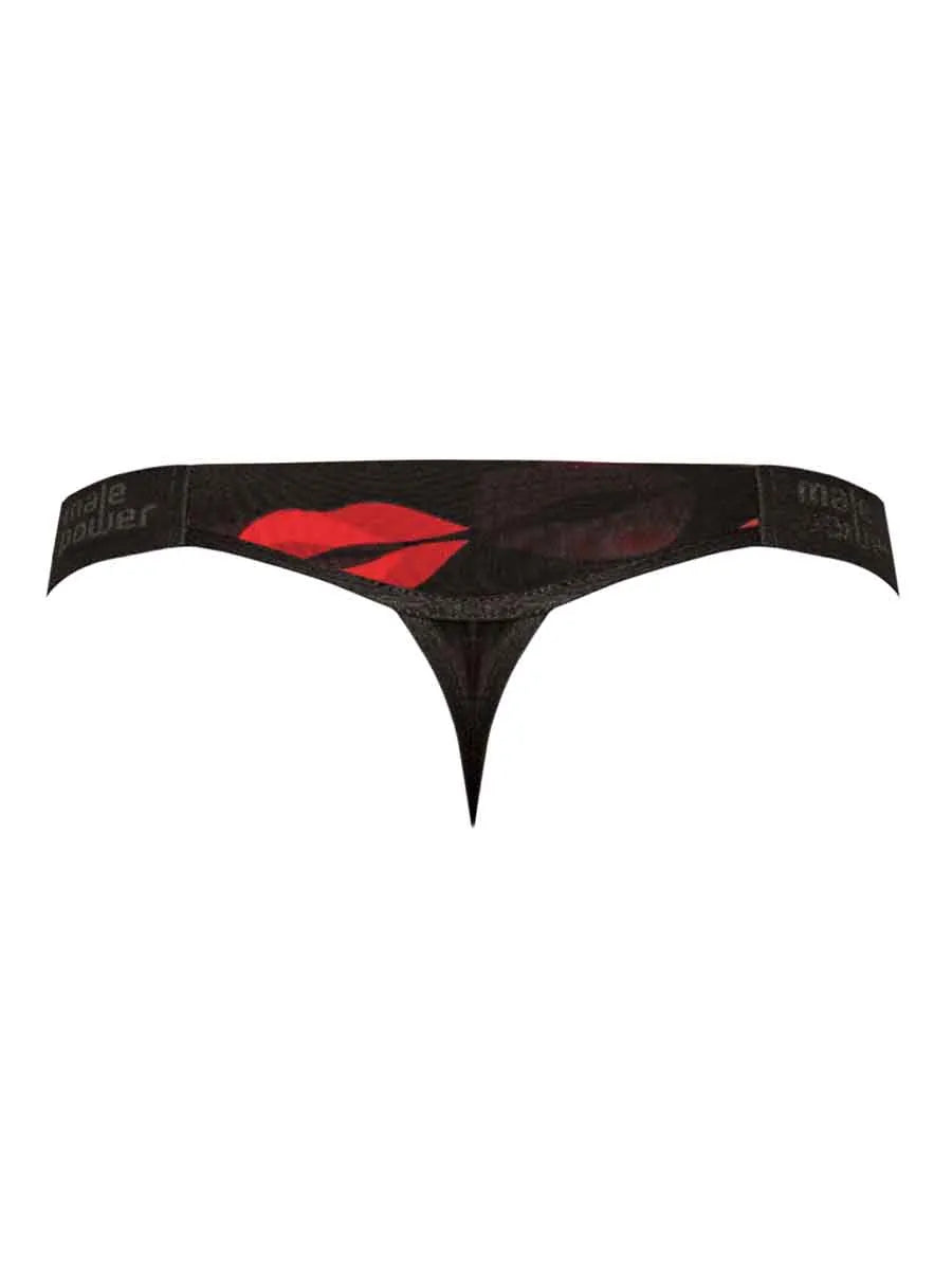 Kiss Me Micro Thong V Sheer Lips S/M L/XL