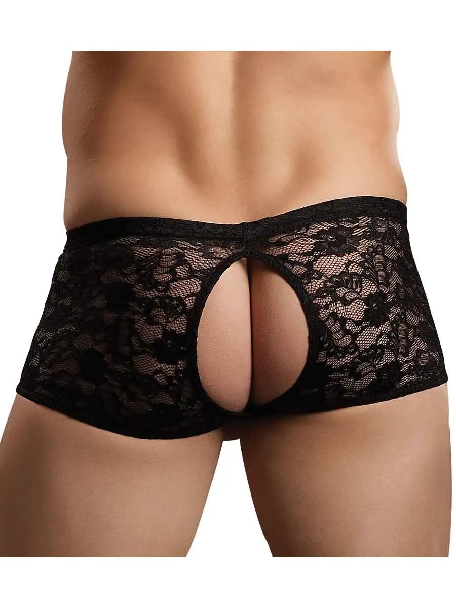 Stretch Lace Double Pleasure Short Black L/XL