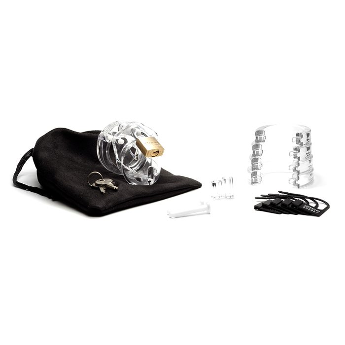 CB-X Mini Me 1¼” Chastity Cock Cage - Clear - Pink