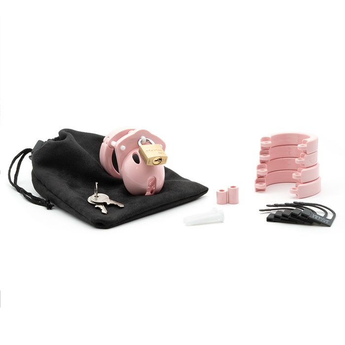 CB-X Mini Me 1¼” Chastity Cock Cage - Clear - Pink