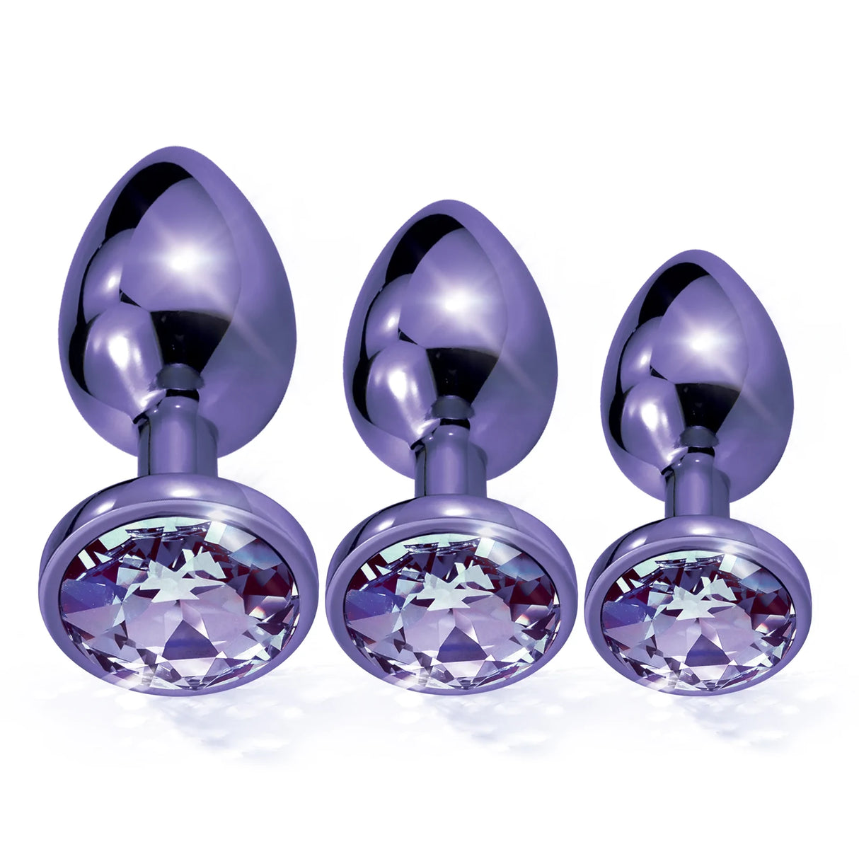 Nixie Metal Jeweled Butt Plug Trainer Set 3-Piece Metallic