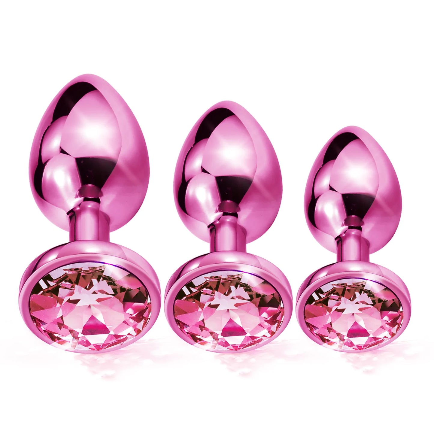 Nixie Metal Jeweled Butt Plug Trainer Set 3-Piece Metallic