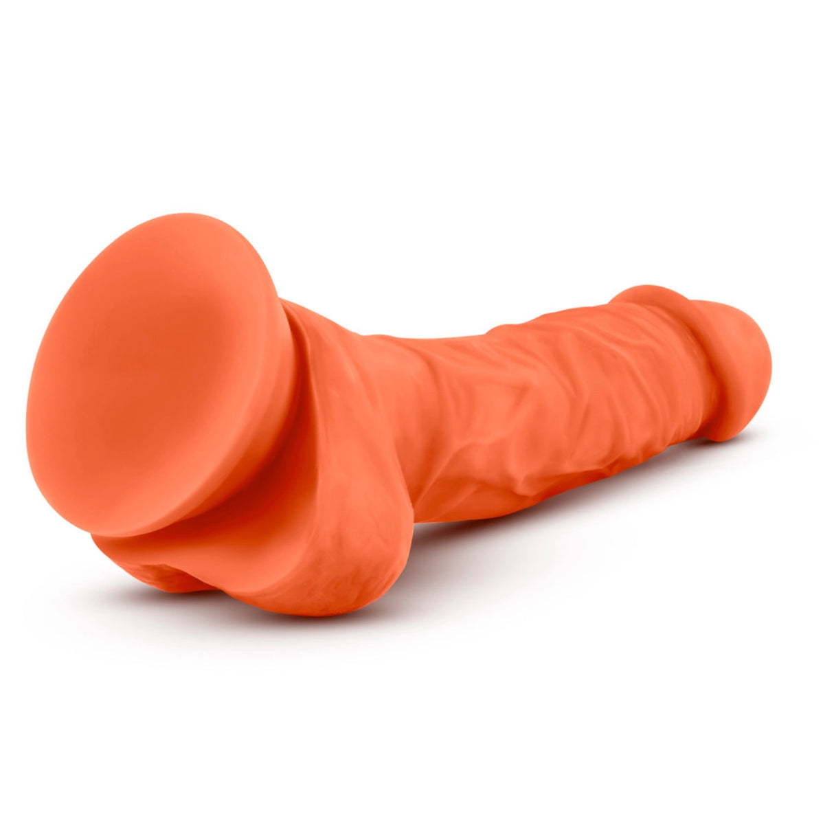 Neo Elite - 7.5 inch Silicone Dual Density Cock with Balls - Orange/Pink
