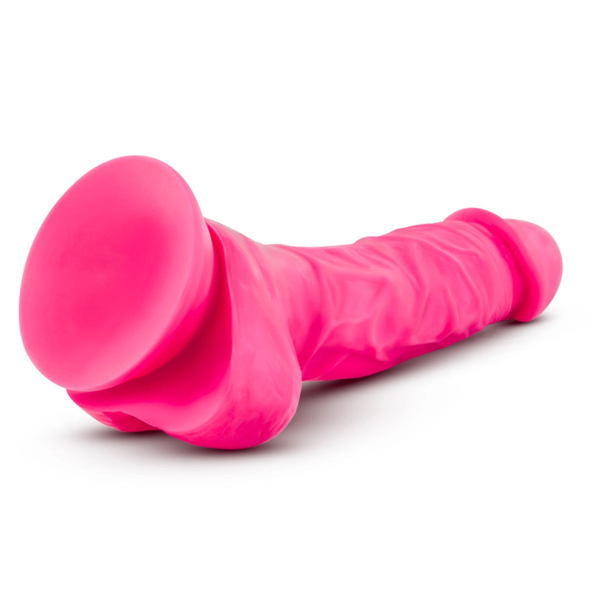 Neo Elite - 7.5 inch Silicone Dual Density Cock with Balls - Orange/Pink