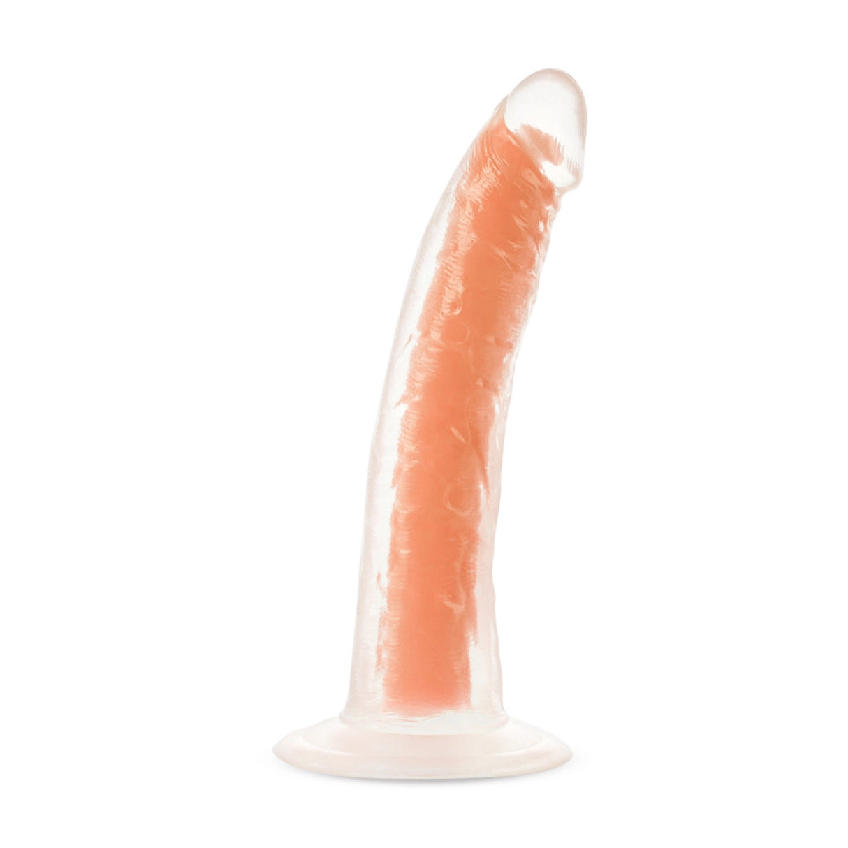 Neo Elite Glow In The Dark 7.5" Silicone Dual Density Dildo - Neon Orange