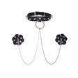 Slave 4 U Chain Neck Choker Leather Reusable Silicone Nipple Cover Pasties