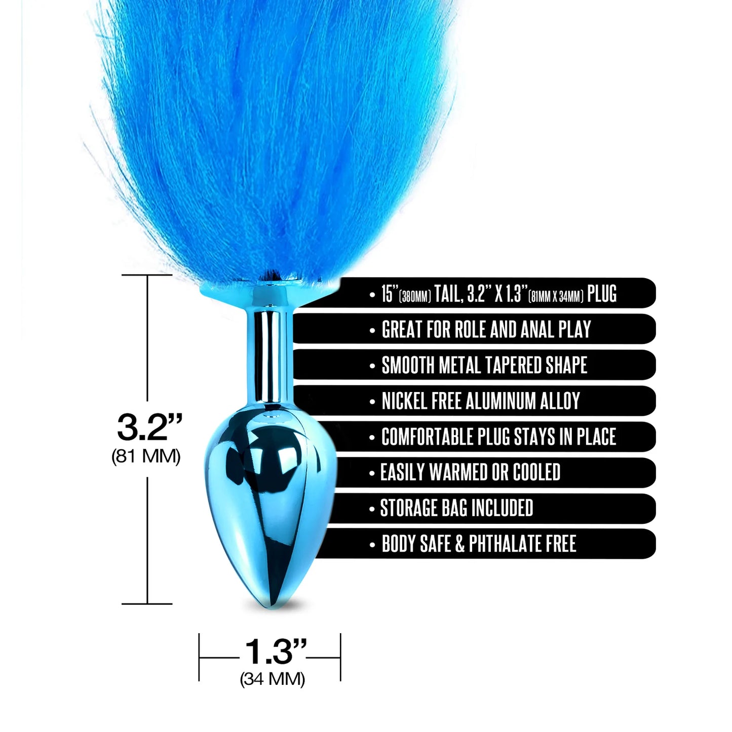Nixie Metal Butt Plug With Ombre Tail Metallic
