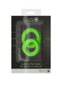 Ouch! Glow in the Dark 2-Piece Silicone Cockring Set Neon Green